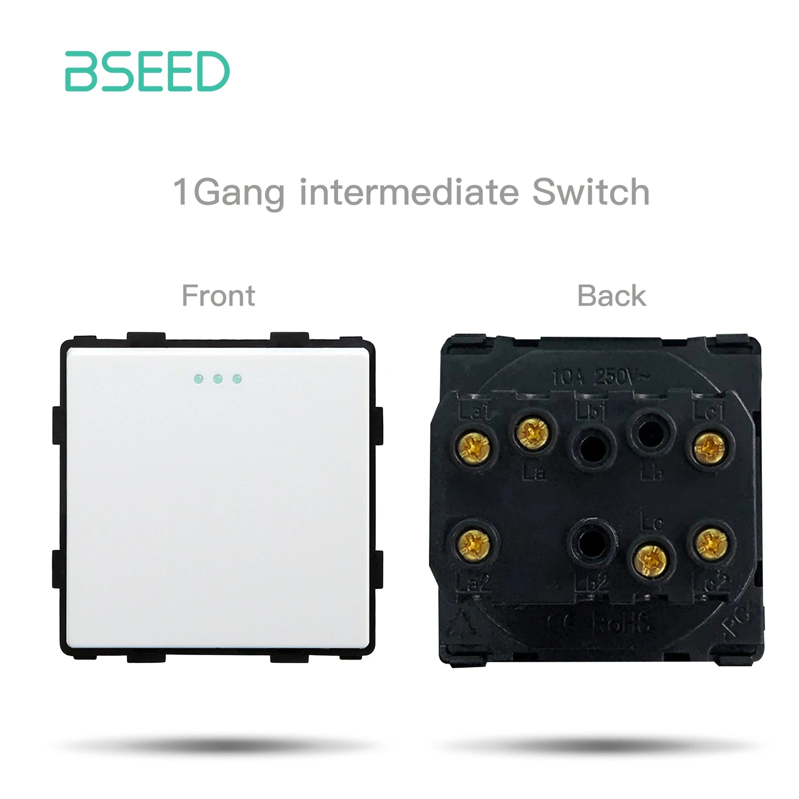 BSEED 1/2/3Gang 1/2Way Wall Button Switch Wall Power Socket Electrical Outlets Part Glass Frame DIY Module Part Free Combination by MVEnergo