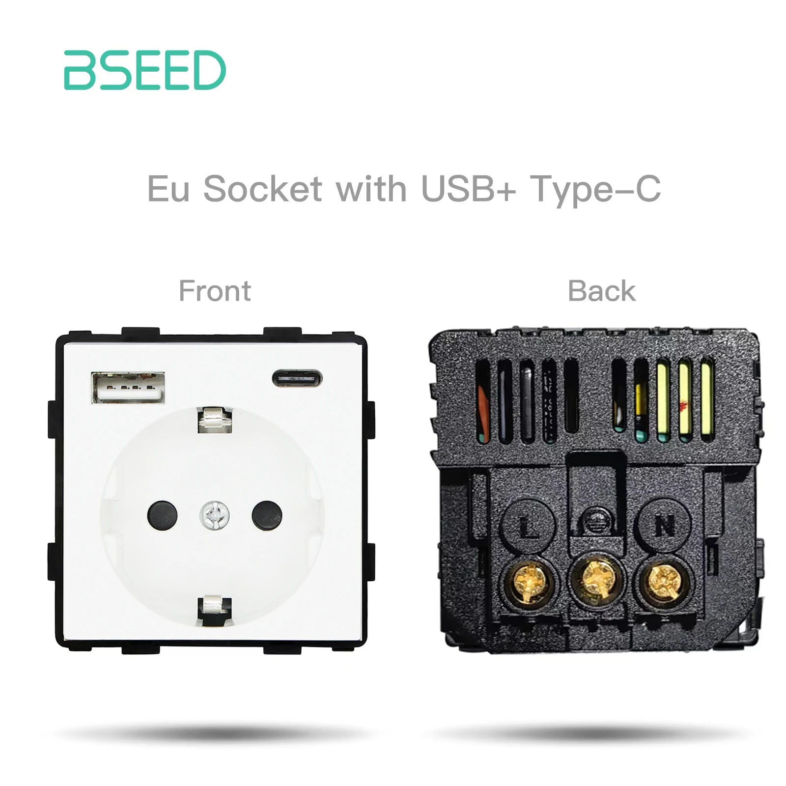 BSEED Glass Frames TV/ST/USB Socket Type-C EU Socket CAT5 RJ45 HDMI Socket Function Parts 1/2Way Mechanical Button Switches Part by MVEnergo