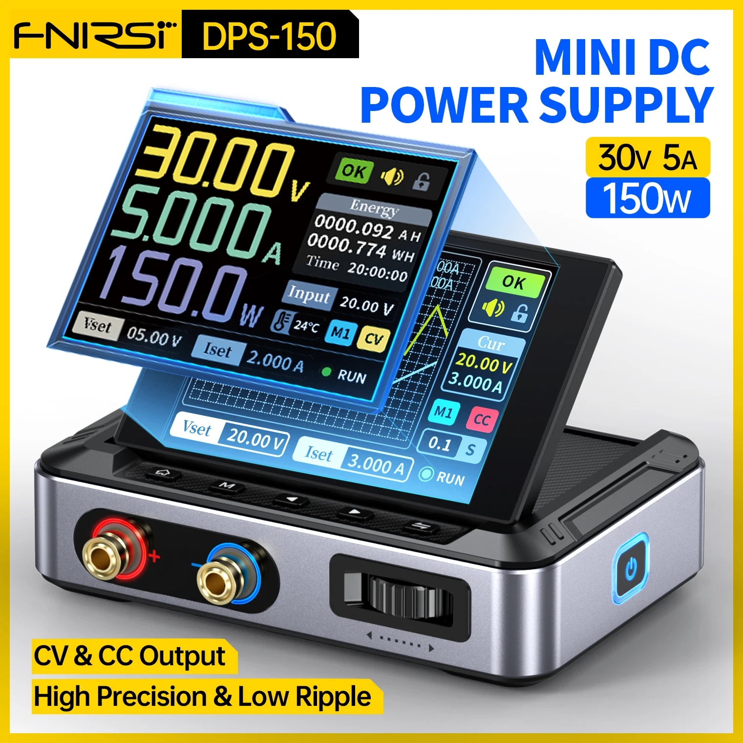 FNIRSI DPS-150 Laboratory DC Power Supply CNC Adjustable 30V 5A Digit Display Mini Portable Regulator Switching Power Supply by MVEnergo