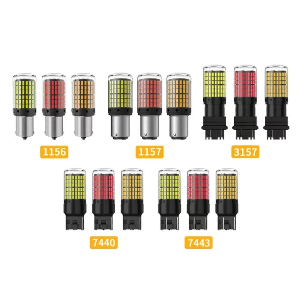 2Pcs 1156 BA15S P21W BAU15S PY21W T20 7440 W21W 3157 1157 P21/5W W21/5W LED Bulbs 144smd led CanBus lamp For Turn Signal Light by MVEnergo
