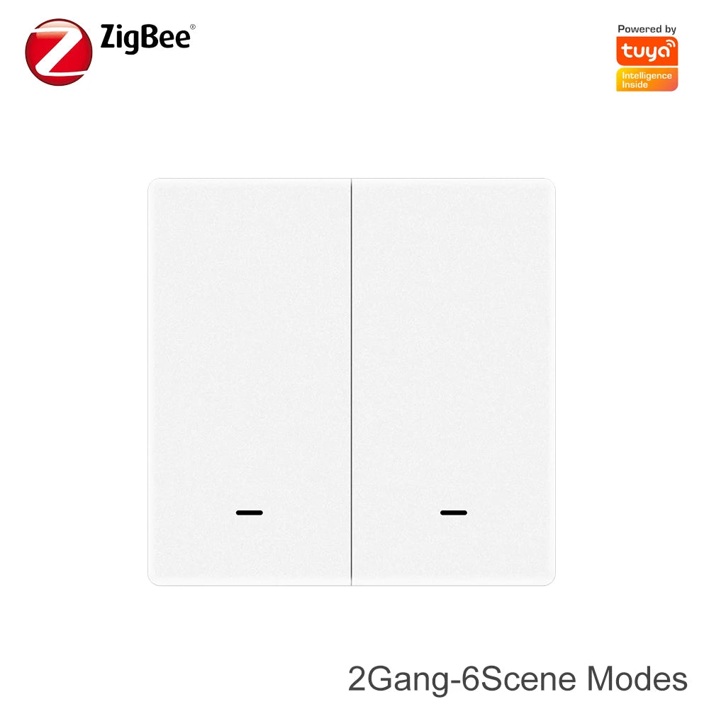 Tuya Zigbee 3.0 Smart Scene Button Switch 1/2/3 Gang Smart Home Wireless Push Remote Controller Battery Powered Devices Linkage by MVEnergo