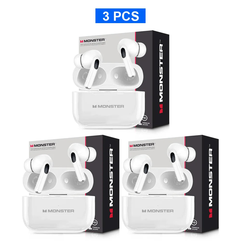 MONSTER Tws Wireless Bluetooth Earphones HD Stereo Sound Earbuds Headphones Charging Box LCD Touch Display Sports In-Ear Headset by MVEnergo