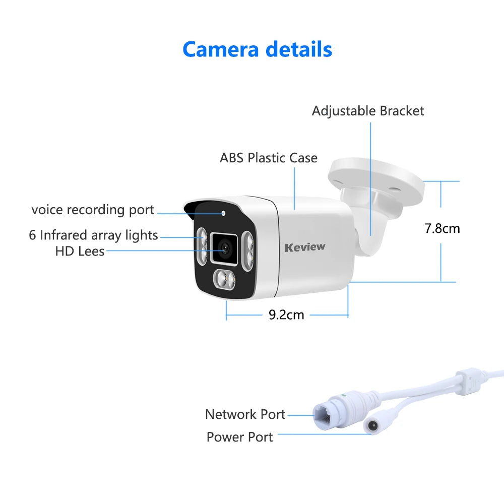 POE 8MP 4K 5MP 4MP IP Camera POE Outdoor Waterproof H.265 Security Surveillance Bullet CCTV Camera Motion Detection Camera by MVEnergo