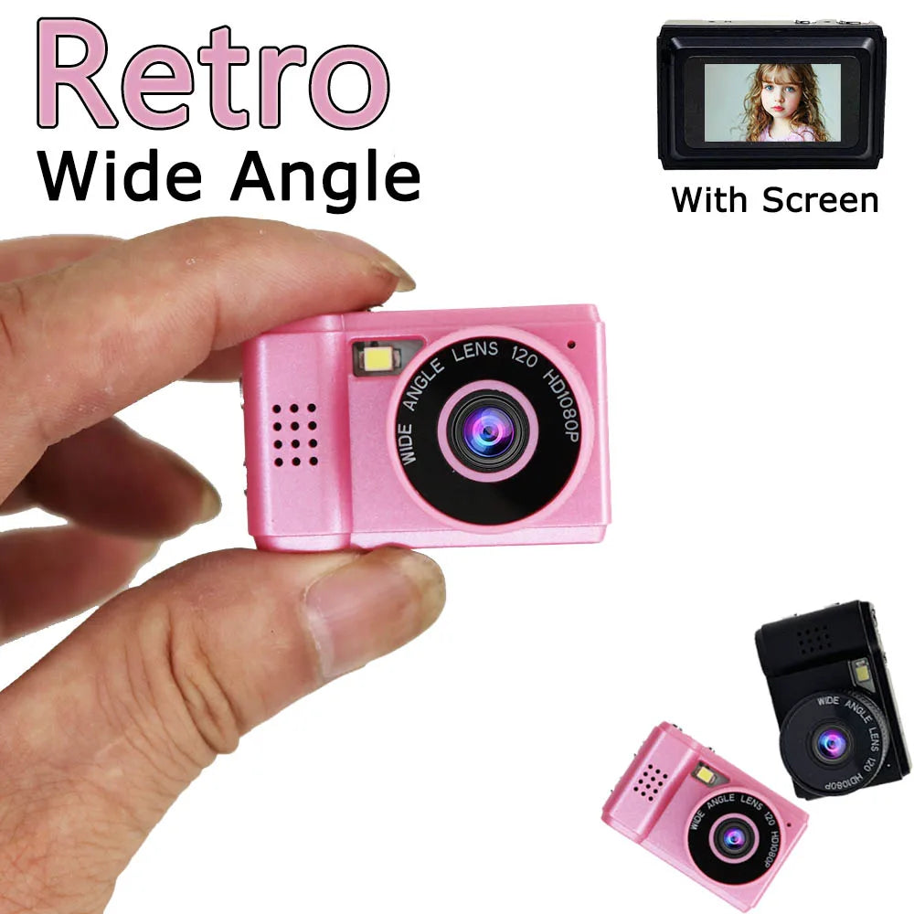 JOZUZE New Retro Mini Camera With Screen Indoor Home Outdoor 1080p Sports Portable Vintage Very Small Mini Camera Video Recorder by MVEnergo