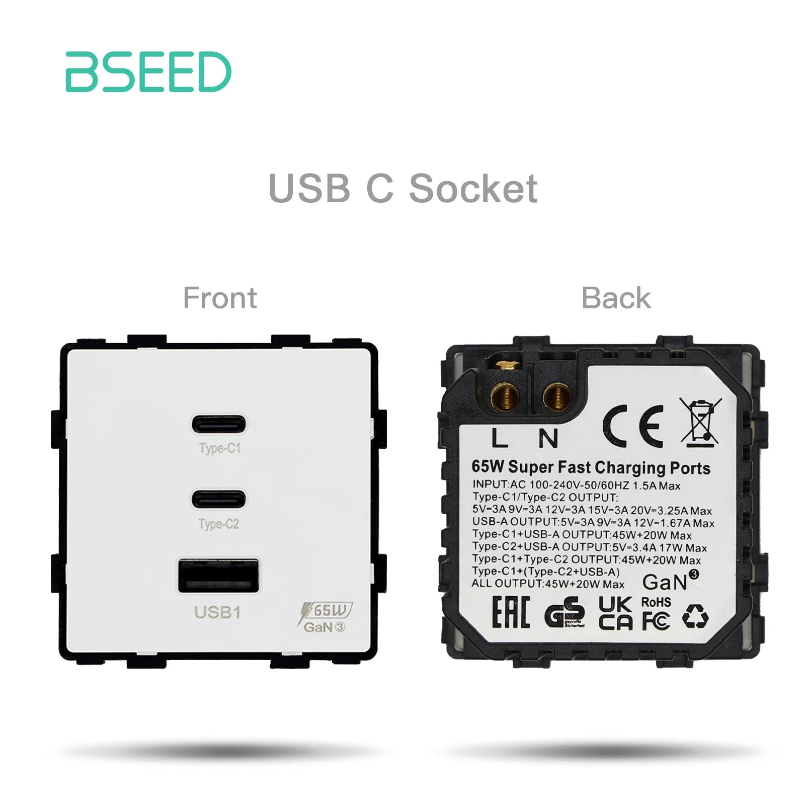 BSEED Glass Frames TV/ST/USB Socket Type-C EU Socket CAT5 RJ45 HDMI Socket Function Parts 1/2Way Mechanical Button Switches Part by MVEnergo