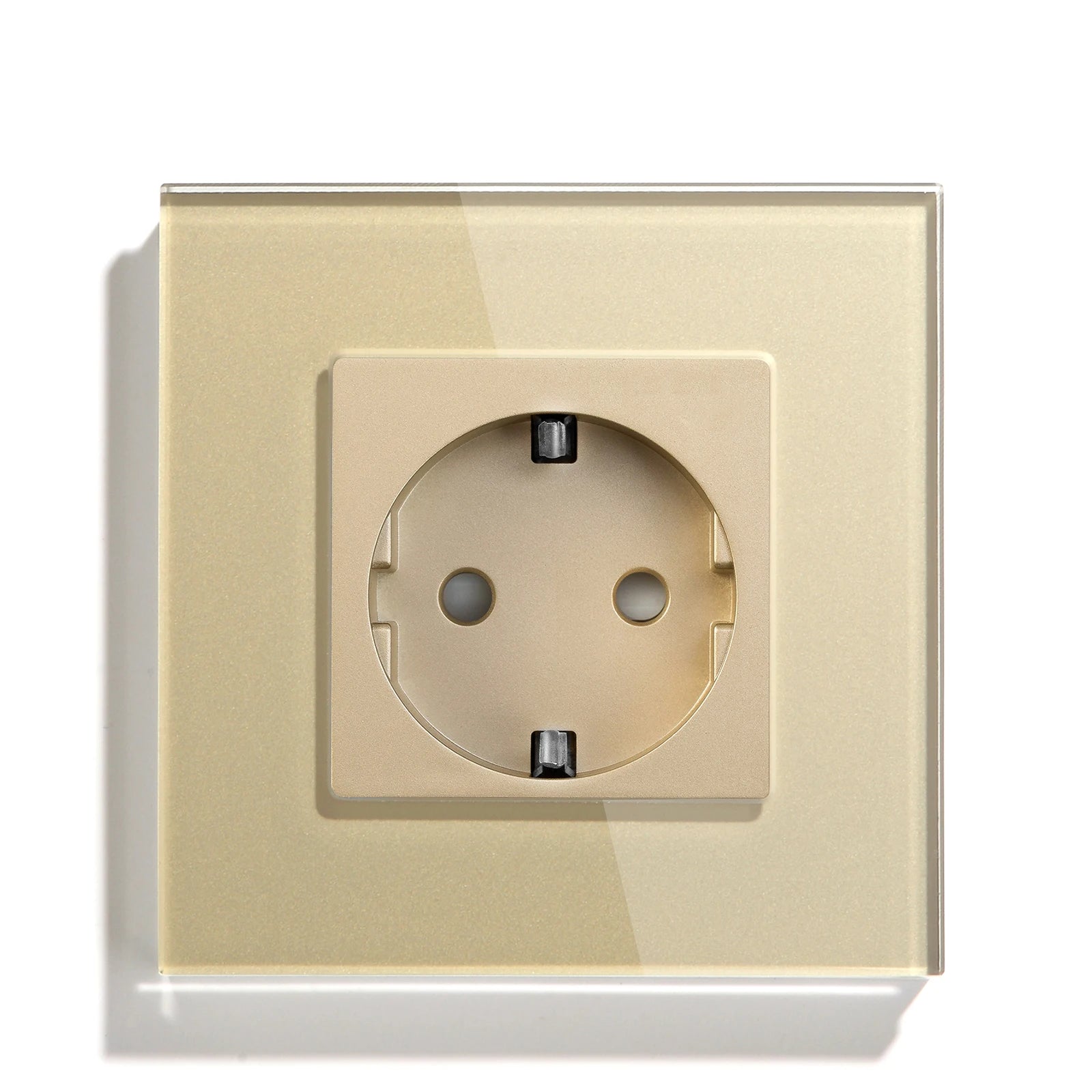 Bseed EU Russia Socket 16A Electric Wall Socket Tempered Glass Crystal Panel 2 Colors Electrical Outlet Home Improvement by MVEnergo