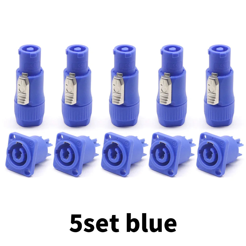 Powercon Connector Lockable Cable Connector + Chassis Socket for Electric Drill LED Screen Stage Lighting Power Connecting
