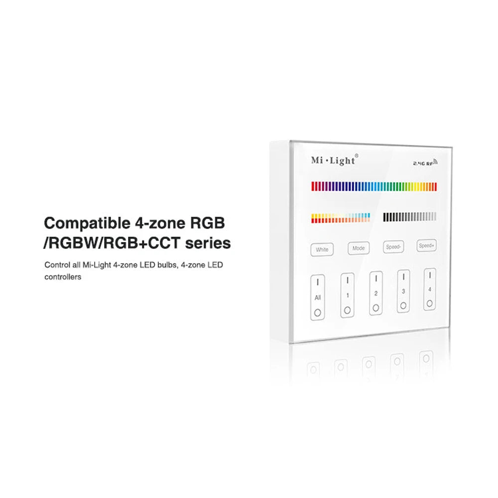 Miboxer Smart Touch Panel Dimmable Dimming/CT/RGB/RGBW/RGB+CCT LED Strip Light Controller 2.4G wireless Remote Milight b1 b4 p3
