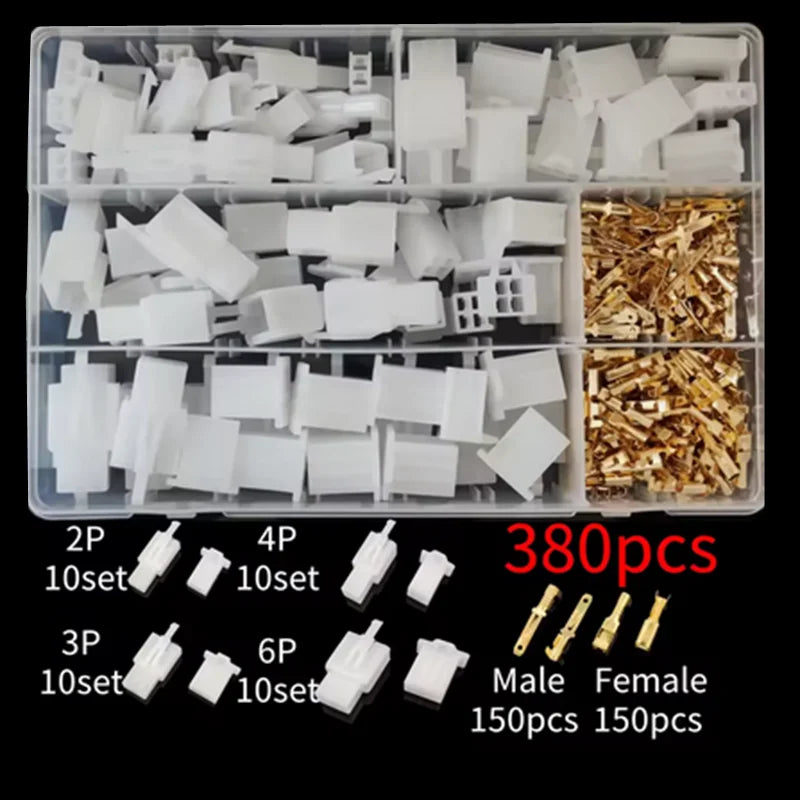 Car Motorcycle Electrical Connectors: 2.8mm 2 3 4 6 9 Pin Wire Terminal Hooks for Male & Female Terminals Assorted Kit by MVEnergo