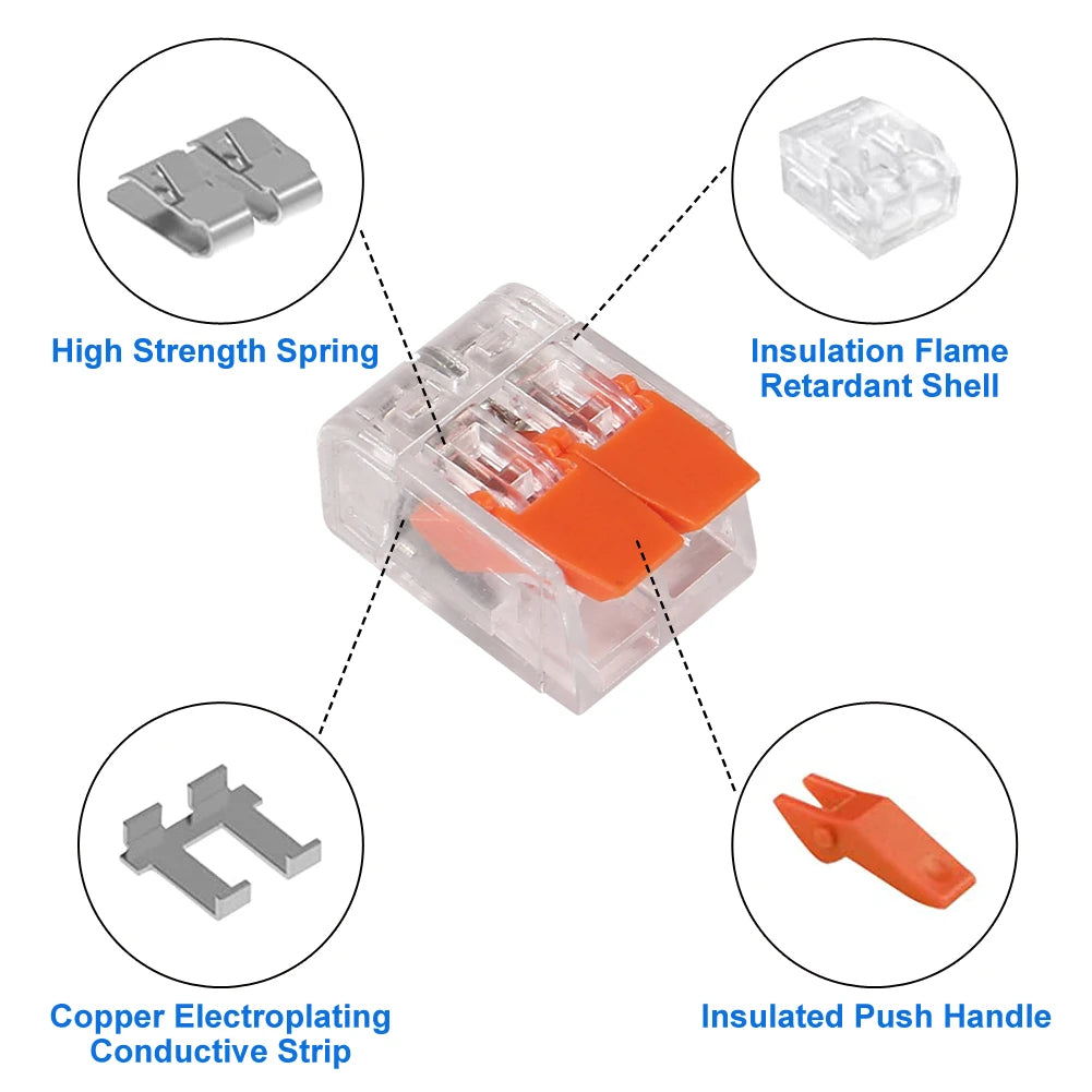 30PCS Lever Wire Connectors Kit 2/3/4/5 Port Electrical Quick Connect Push-in Compact Splicing Electrical Connectors for Wiring