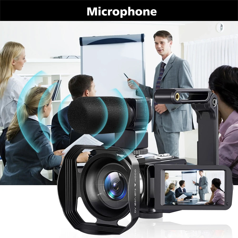 8K Digital Photography Camera 48MP Handheld DV 18X igital Zoom Camera Recorder 3'' LCD Touch Screen Portable Recording Camcorder by MVEnergo