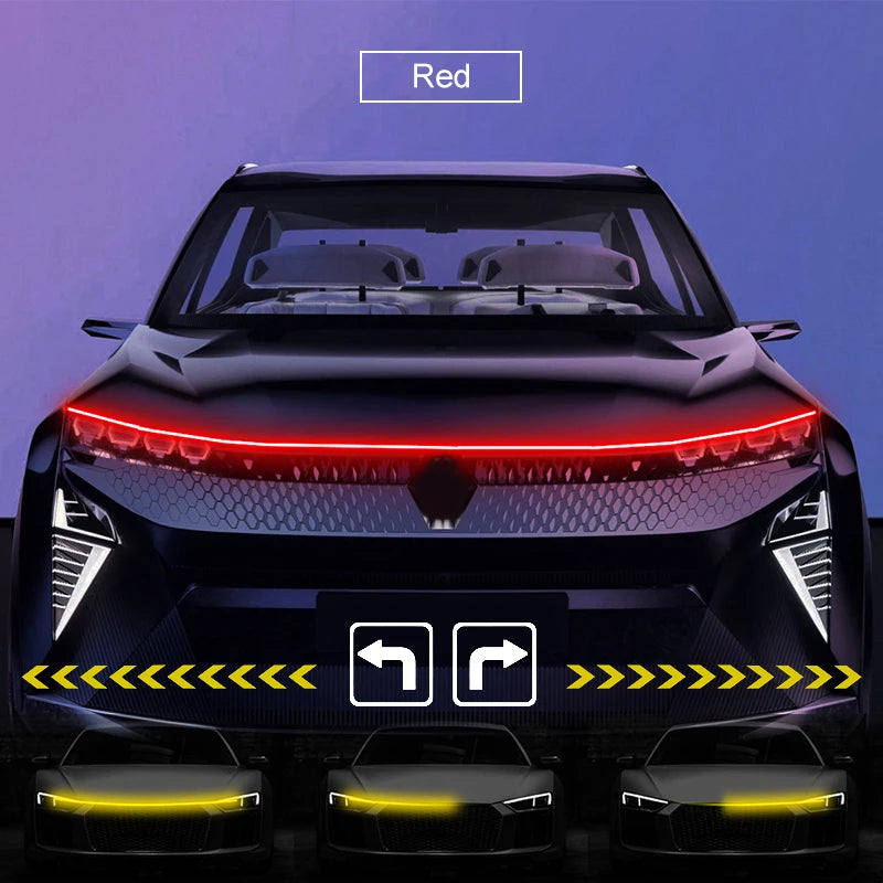 LED Car Hood Decorative Light Strip Start Scan Dynamic Ambient Light Car Daytime Running Light DRL With Turn Signal Lamp 12V by MVEnergo