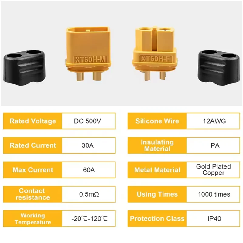 5/10 Pairs XT60H connector plug with Sheath Housing Female / male XT60 plug for RC Lipo Battery cars drones Airplane by MVEnergo