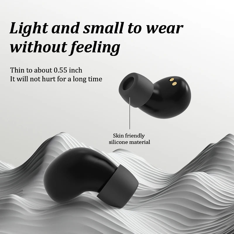 SK19 Bluetooth 5.3 Earphones Mini Invisible Headphones TWS Wireless Earbuds HIFI Stereo Noise Reduction Heasets with Microphones by MVEnergo