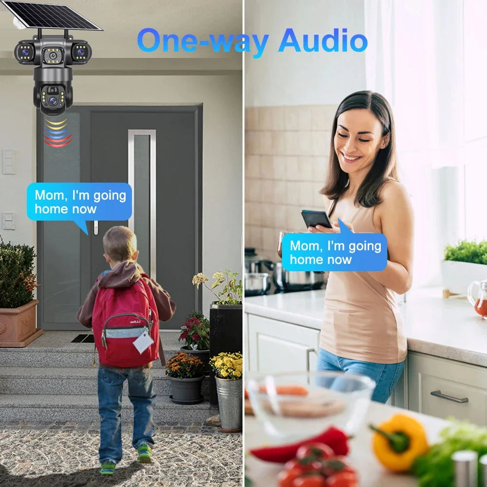 Solar Camera 4G Sim Outdoor 3 Lens 3 Screen 10X Zoom PIR Human Detect Cameras Waterproof Night Vision CCTV Security Protection by MVEnergo