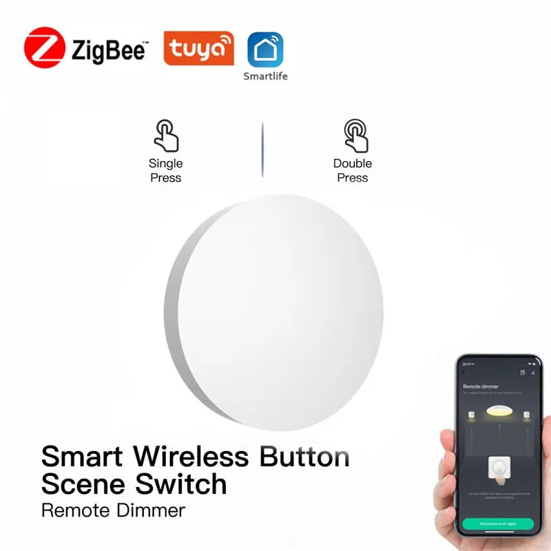 Tuya ZigBee Button Scene Switch Intelligent Linkage Smart Switch Battery Powered Automation Work With Smart Life Zigbee Devices by MVEnergo