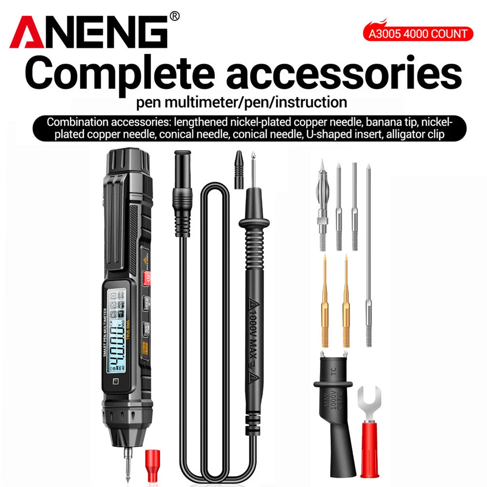 ANENG A3005 Pen Type Multimeter Digital Professional Mini AC/DC Voltage 4000 Counts Meter Resistance NCV Ohm Diode Tester tools by MVEnergo