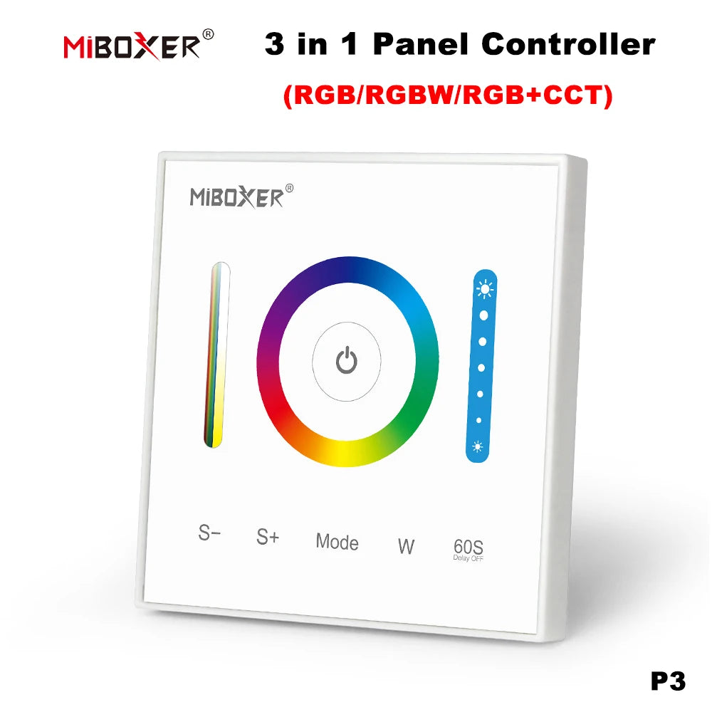 MiBoxer B0 B1 B2 B3 B4 B5 B8 T1 T2 T3 T4 P0 P1 P2 P3 P4 Brightness/CCT/RGB/RGBW/RGBCCT 2.4G Smart Panel Remote Controller Dimmer