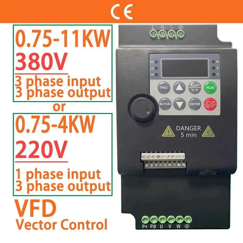 380V Or 220V Economical VFD Variable Frequency Drive Converter Inverter 0.75/1.5/2.2/3.7/4/5.5/7.5/11 KW Motor Speed Controller by MVEnergo