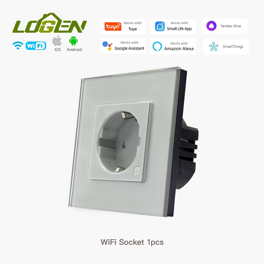 Wifi Smart Sockets Type-c USB Fast Charging Timing Function EU Socket Work With Tuya  Alice Alexa 220V Wall Socket