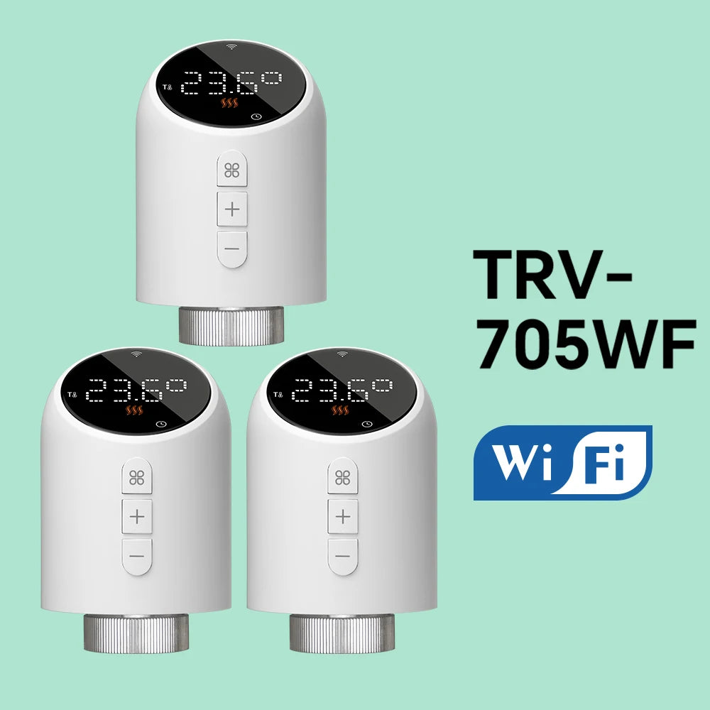 Smart Home TRV Thermoregulator Programable Heating Thermostat Valve Tuya WIFI Zigbee Radiator with Google Home Alexa
