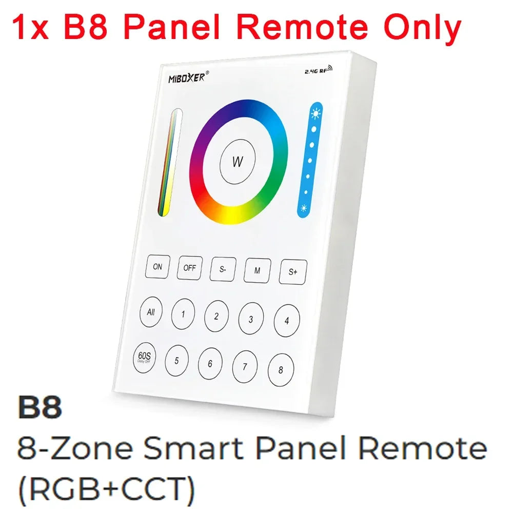 MiBoxer 2.4G Wireless RGBCCT LED Panel Remote FUT100 FUT092 FUT092B FUT088 FUT089 FUT089B FUT089S B3 T3 B4 T4 B0 B8 S2W+ C5 Y3