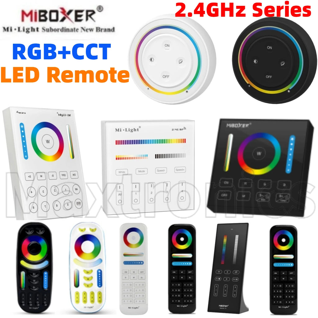 MiBoxer 2.4G Wireless RGBCCT LED Panel Remote FUT100 FUT092 FUT092B B3 T3 B4 T4 B0 B8 S2W+ C5 Y3 FUT088 FUT089 FUT089B FUT089S