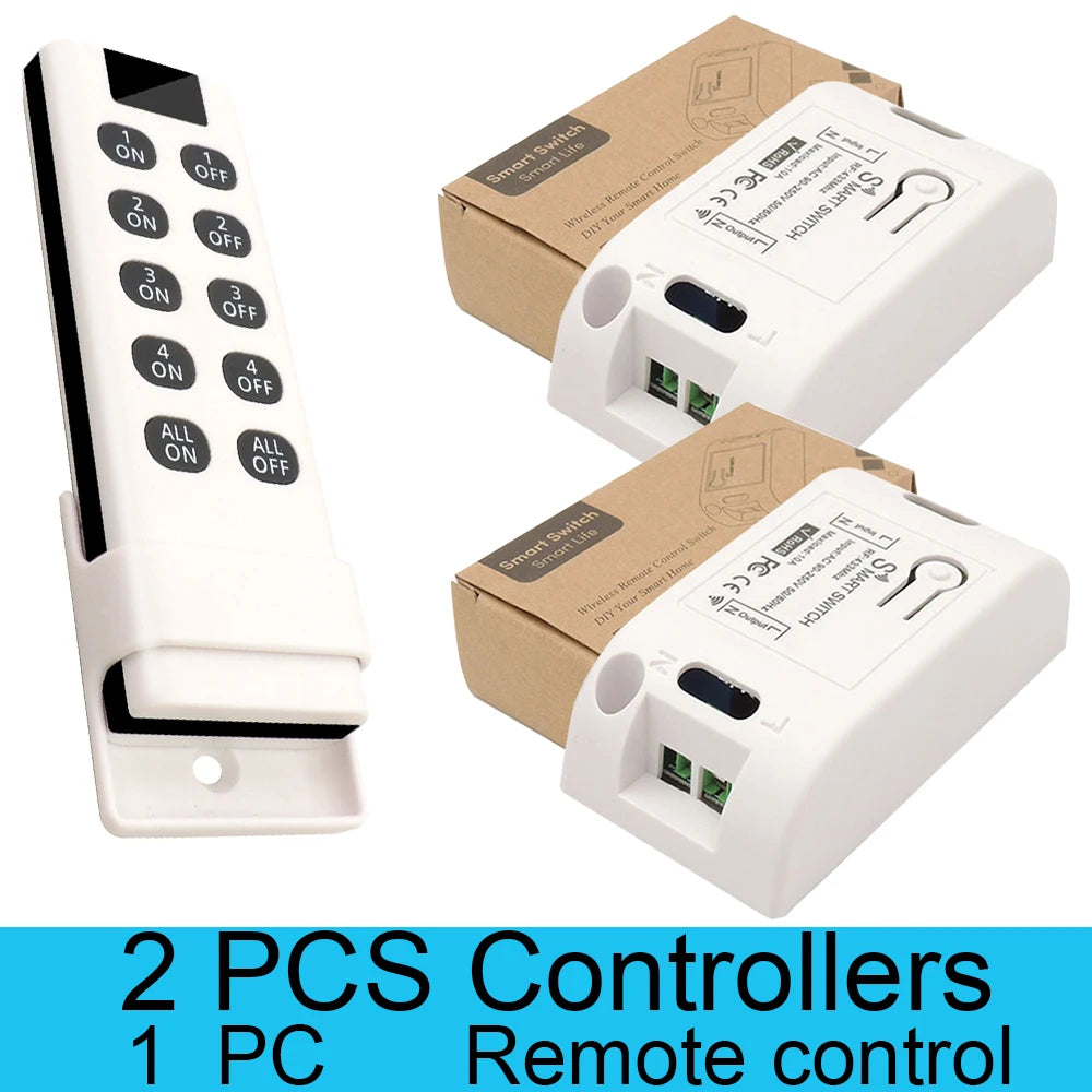 Wireless Light Switches RF 433 Mhz Remote on Off Switch Controller Relay Ac220v 10A Smart Home Control Ceiling Lamp LED Fan by MVEnergo