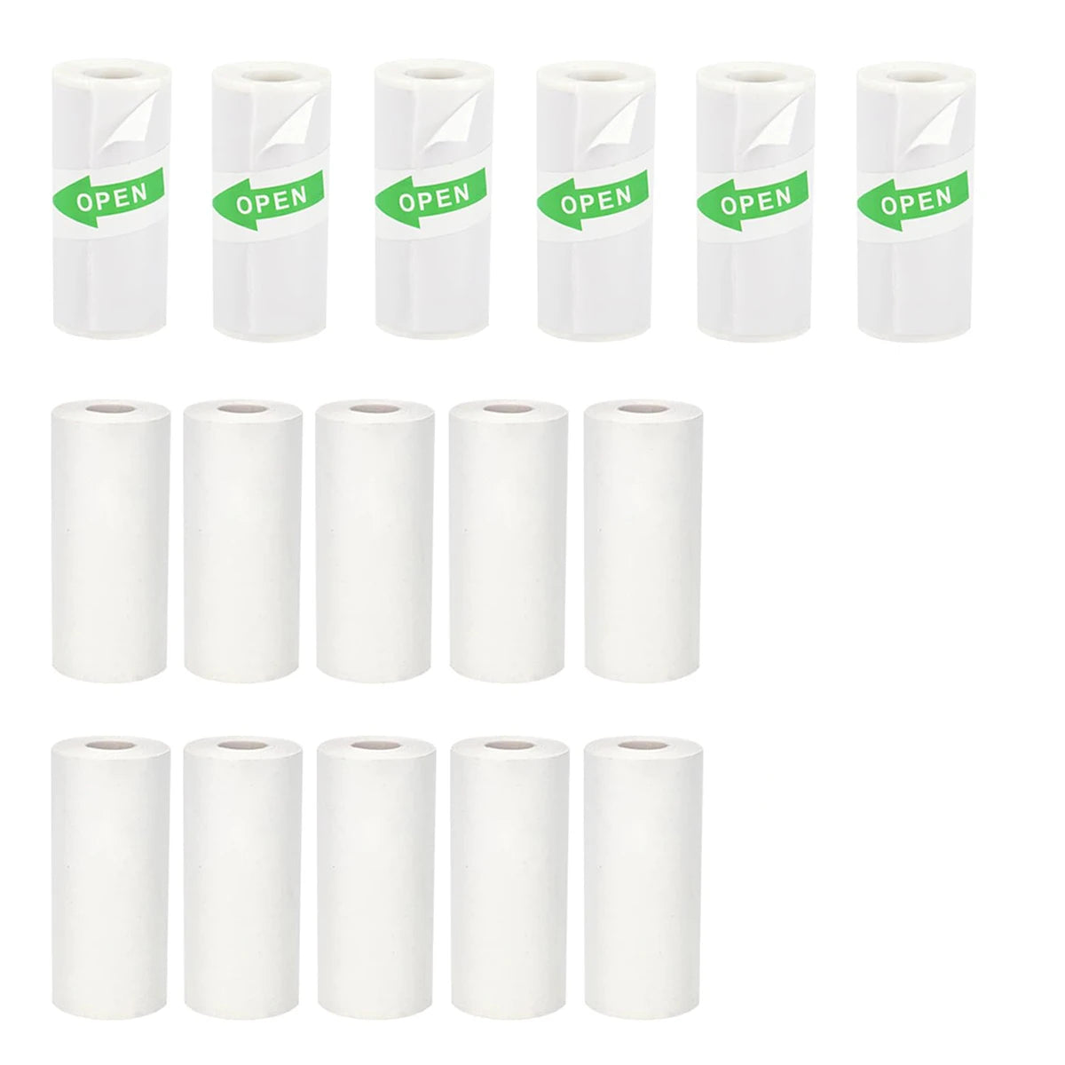 16Rolls Thermal Printer Papers 57x25mm Self-adhesive Thermal Papers HD Color Label Printers for Inkless Mini Portable Printer