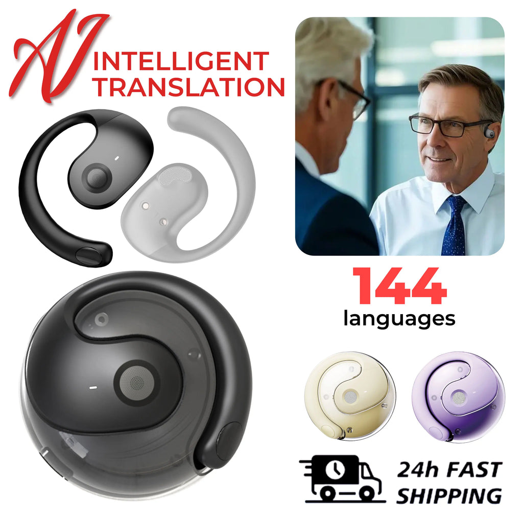 144 Language Translation Wireless Headphones Smart Waterproof Ai Real-time Translator Bluetooth 5.4 Earbuds Business Earphone by MVEnergo