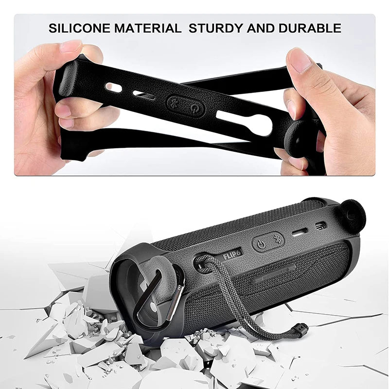 ZOPRORE Silicone Sling Speaker Case Cover for JBL Flip 6 Portable Soft Protective Case for JBL Flip6 Wireless Bluetooth Speaker by MVEnergo