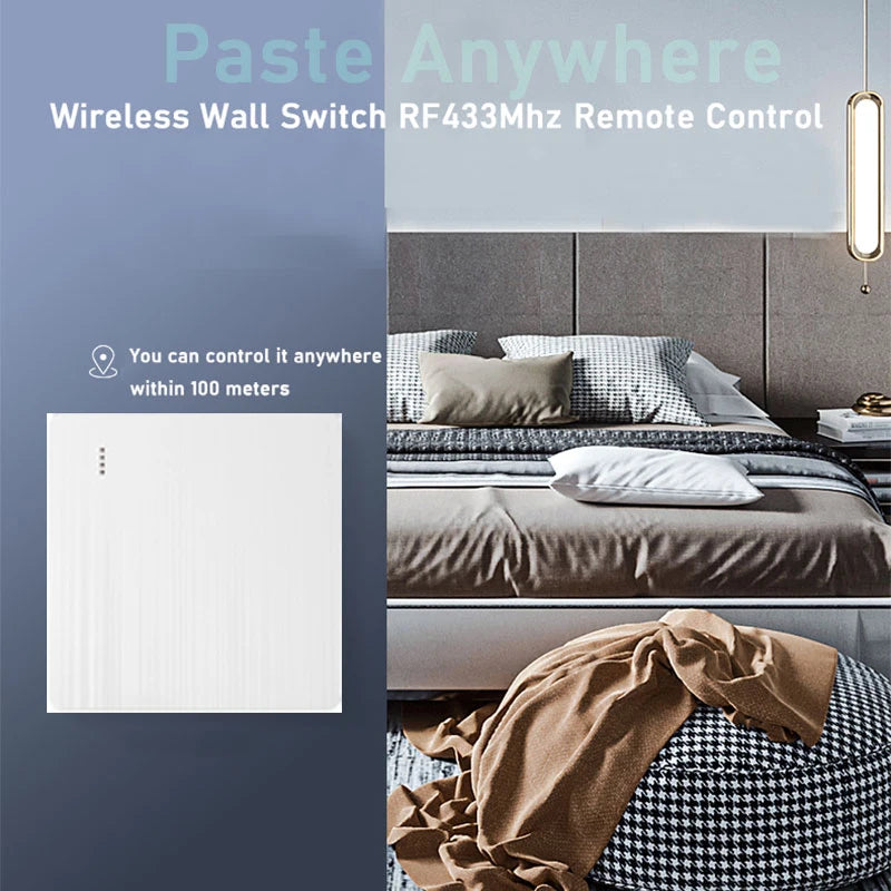 1 2 3 Channel Button 86 Type Wall Panel RF 433Mhz Remote Controller for RF433 Smart Switch RF433 for Home Led Light Lamp Fan