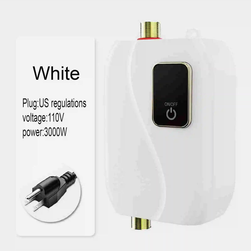 Instant Water Heater 220V 3500W Mini Electric Tankless Hot Water Heater Bathroom Kitchen Washing with LCD Display for Shower Bat by MVEnergo