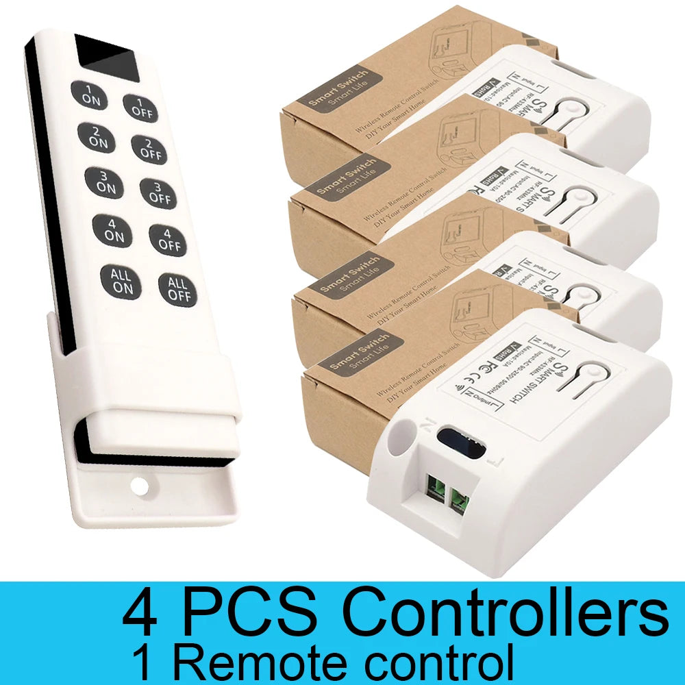 Wireless Light Switches RF 433 Mhz Remote on Off Switch Controller Relay Ac220v 10A Smart Home Control Ceiling Lamp LED Fan by MVEnergo