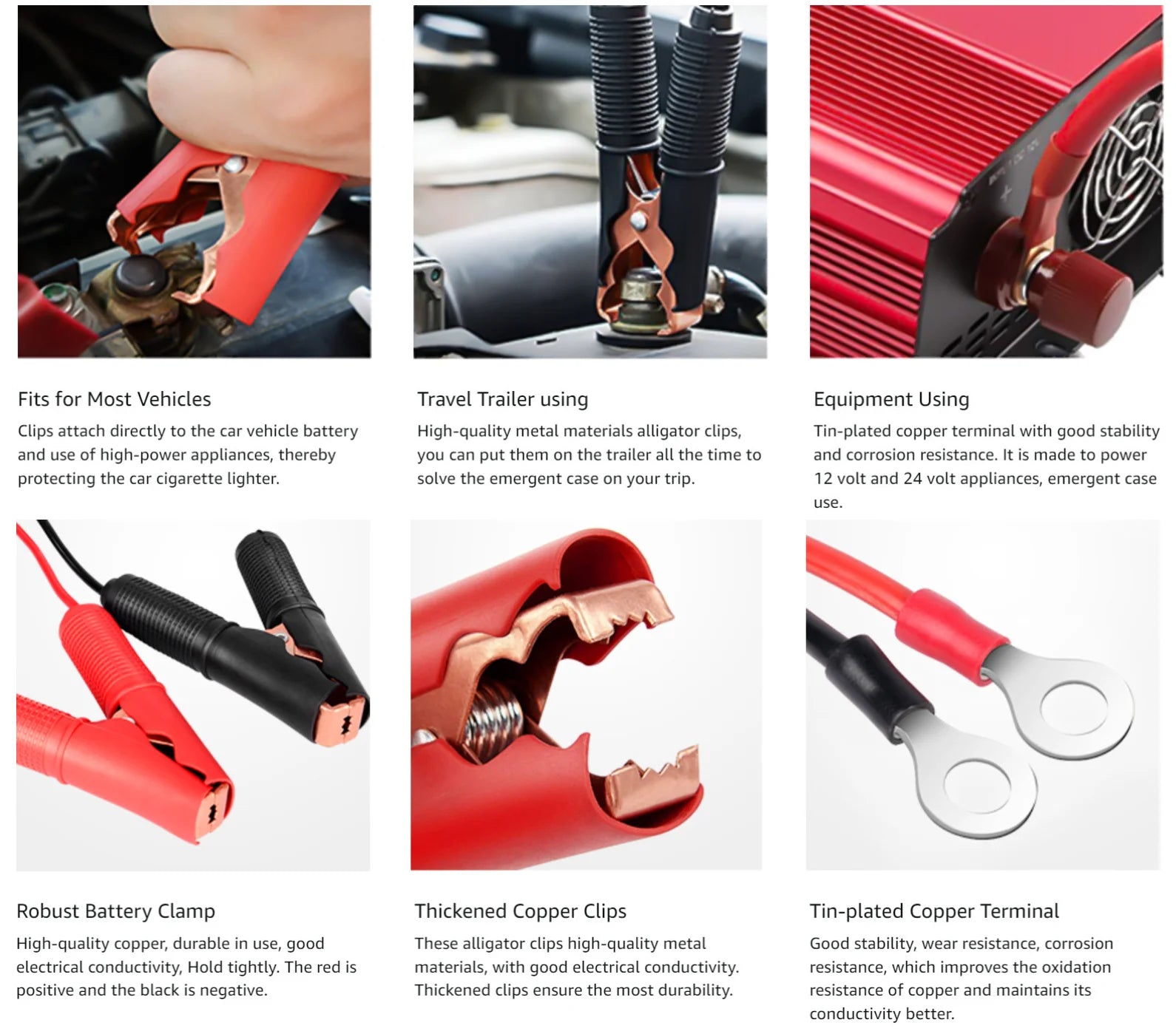 30A Fuse Battery Alligator Clip For Car Extension Cord Quick-Release Adapter Disconnect For Car Motorcycle Battery Clamp Cable by MVEnergo