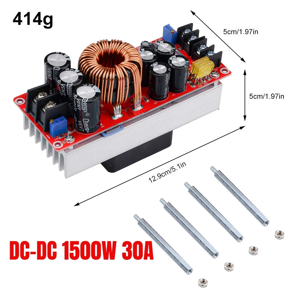 1800W 40A 1500W 30A 1200W 20A DC-DC Boost Converter Step Up Power Supply Module 10-60V to 12-90V Adjustable Voltage Charger