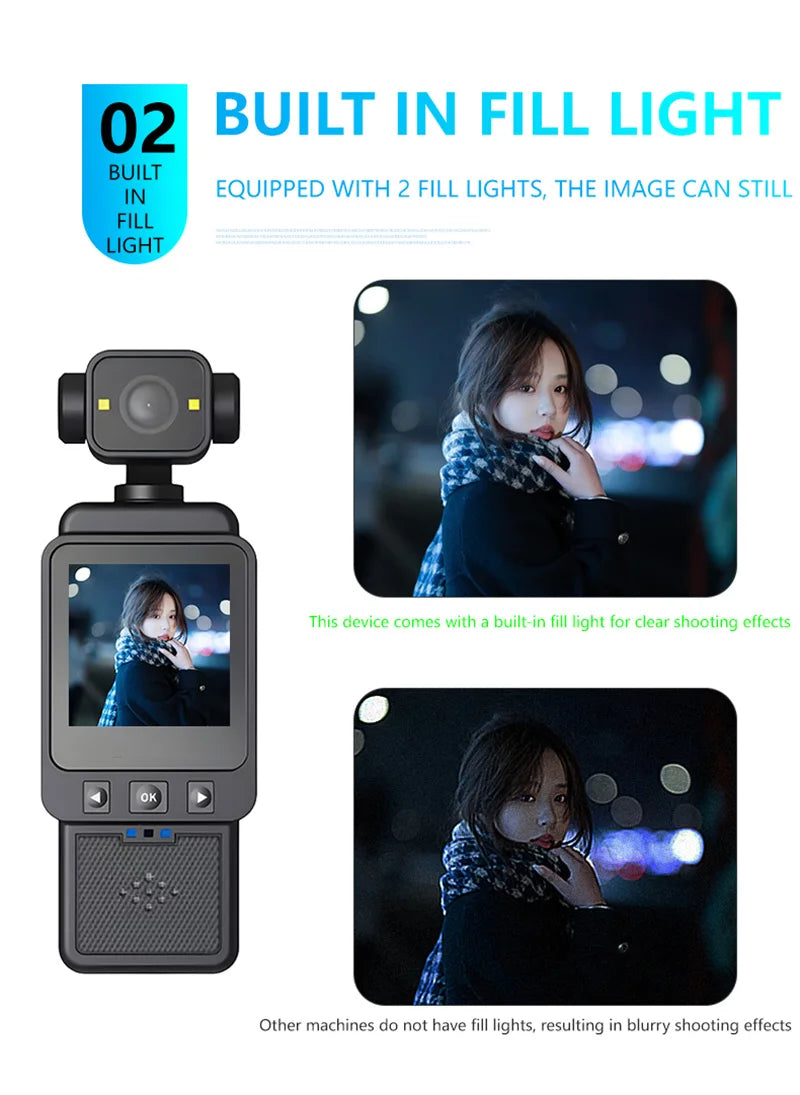 Xiaomi Handheld 1080p 180 ° Rotating Mini Portable Anti-shake Camera Wearable Night Vision Wifi Sports Camera Cycling Recorder by MVEnergo