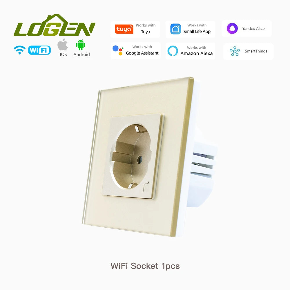 Wifi Smart Sockets Type-c USB Fast Charging Timing Function EU Socket Work With Tuya  Alice Alexa 220V Wall Socket