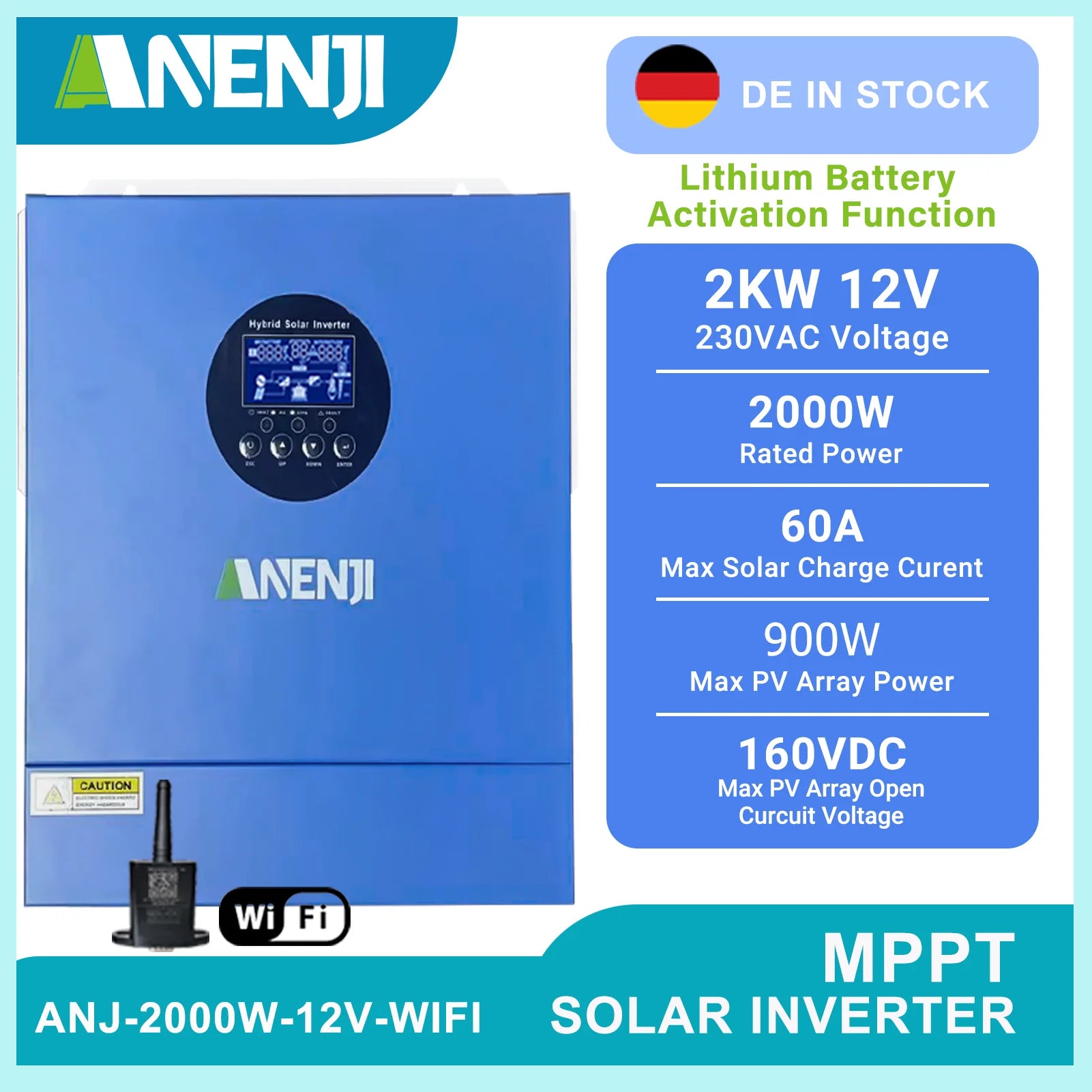 11KW 6.2KW 4KW 2KW Hybrid Solar Inverter 48V 24V With 60A 100A 160A MPPT Charge Controller 220V  with WIFI Support BMS