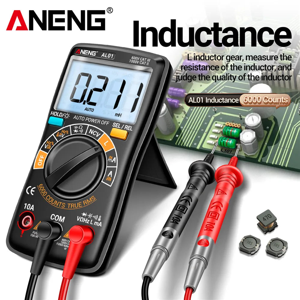 ANENG AL01 Inductance Digital Multimeter 6000 Counts True-RMS AC/DC Voltage Meter Current Tester Professional Electrician Tools by MVEnergo