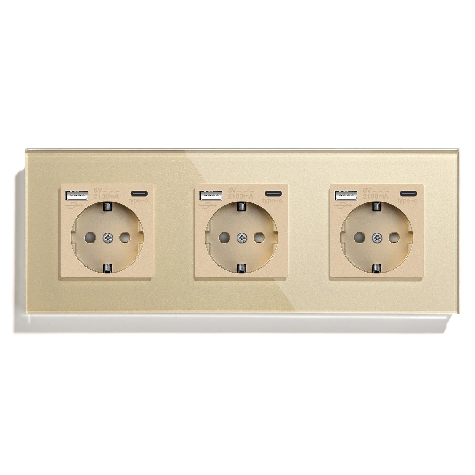 Bseed EU Russia Socket 16A Electric Wall Socket Tempered Glass Crystal Panel 2 Colors Electrical Outlet Home Improvement by MVEnergo