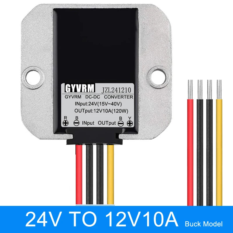 GYVRM 24V 36V 48V 60V to 12V 5A 6A 8A 10A Step-down DC DC Converter 48V-12V Voltage Regulator Buck Car Truck Boat Power Supply by MVEnergo