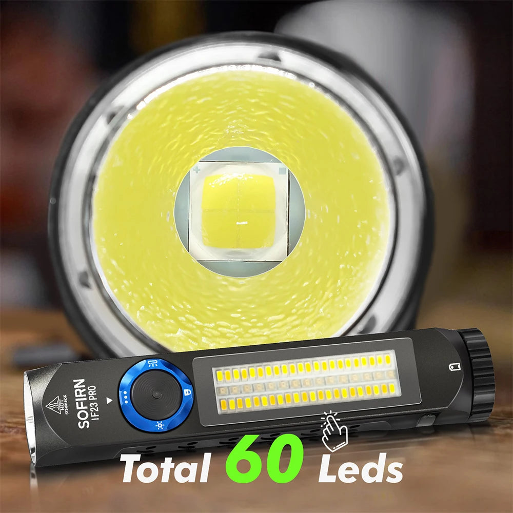 SOFIRN IF23 PRO 5000lm Flashlight XHP70B Led Rechargeable USB C Super Bright EDC Torch with RGB Magnet for Outdoor Emergency by MVEnergo