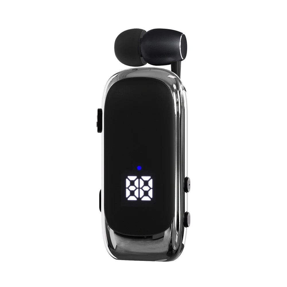 K88 Lavalier Business Bluetooth 5.4 Headphone Talk/Music Time 20 Hours, LED Digital Display,Noice Cancelling Wireless Earphones by MVEnergo