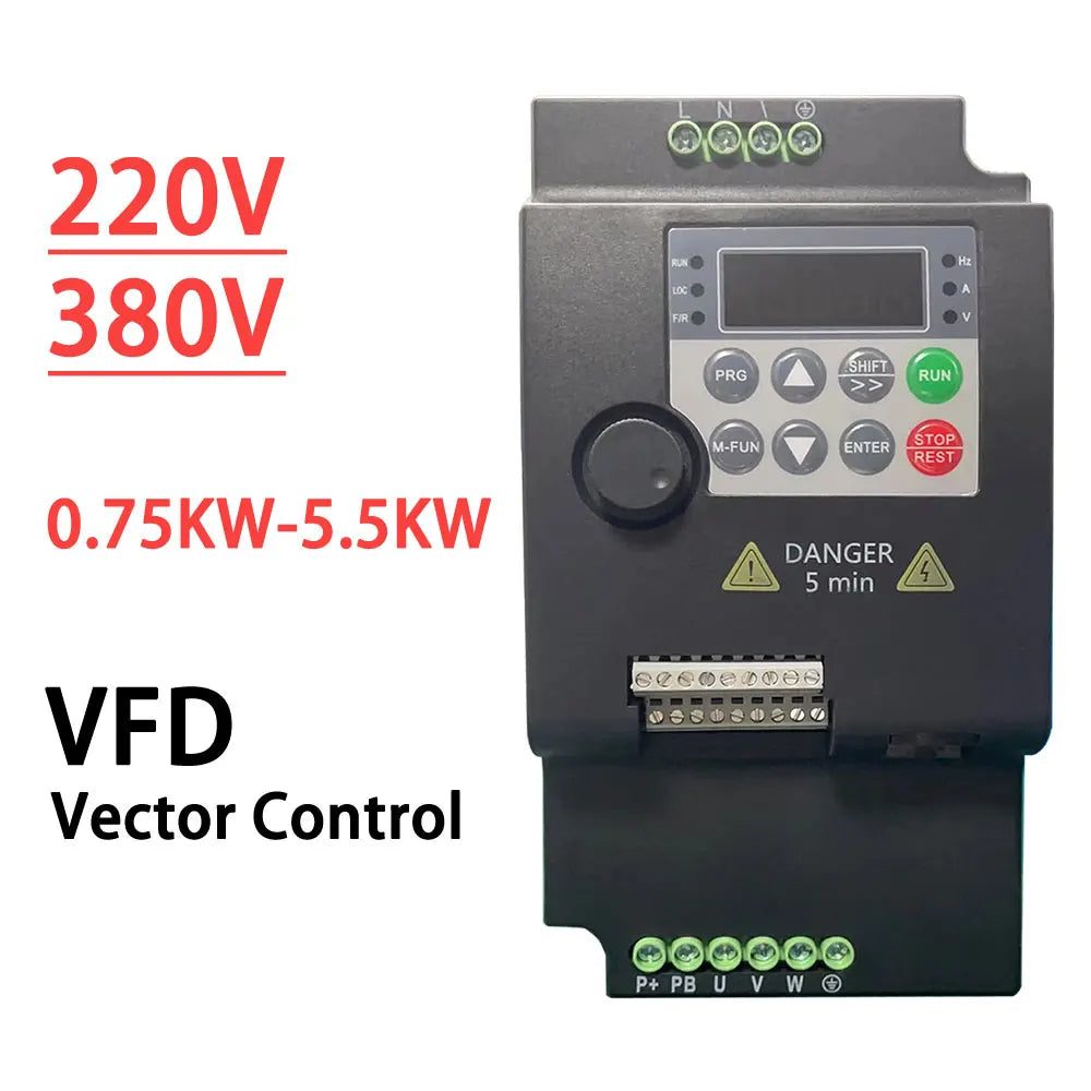 220V 380V VFD Variable Frequency Drive Inverter 0.75/1.5/2.2/3.7/4/5.5KW Vector Control Variator Speed Adjuster Controller by MVEnergo