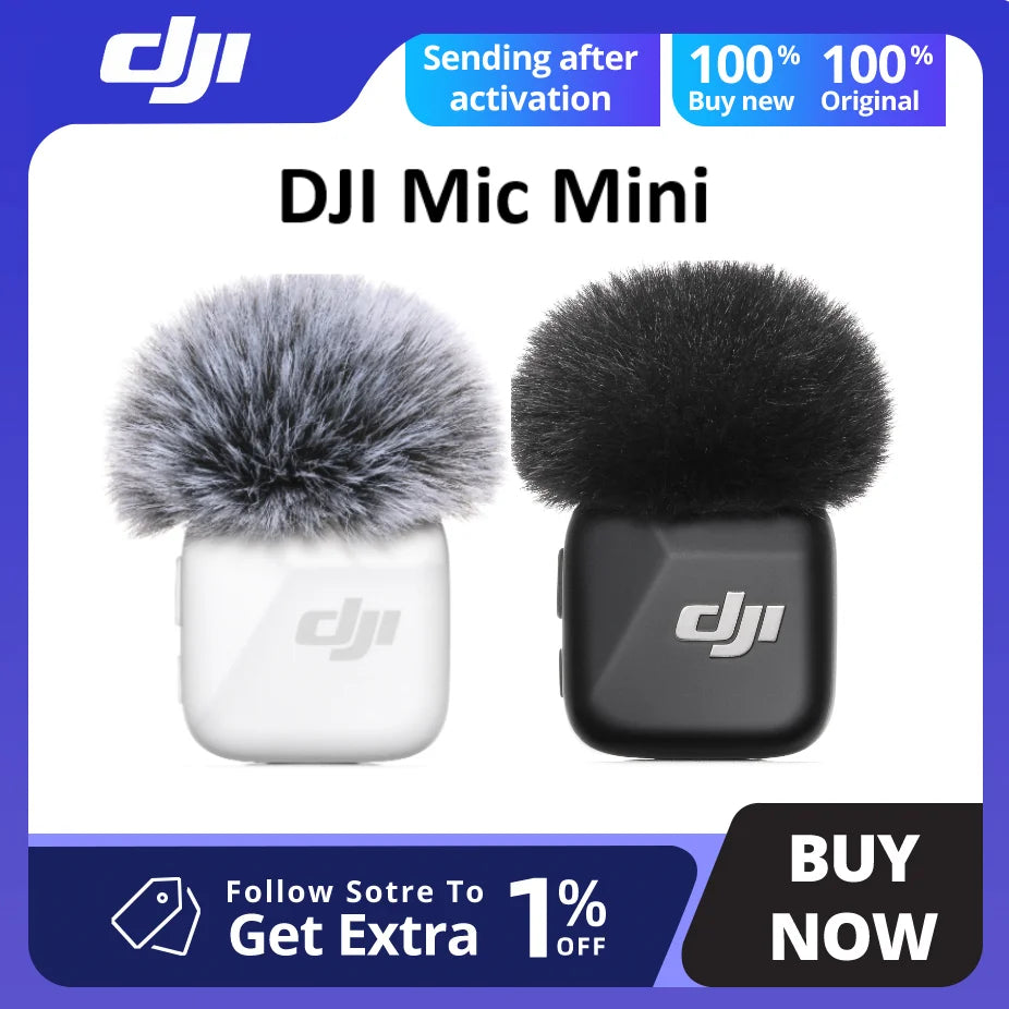 DJI Mic Mini Wireless Microphone with Intelligent Noise Cancelling High-Quality Audio With Stable Transmission by MVEnergo