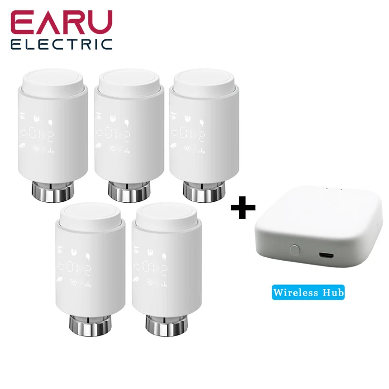 Tuya Smart ZigBee Radiator Actuator TRV Programmable Thermostatic Radiator Valve App Remote Temperature Controller Support Alexa