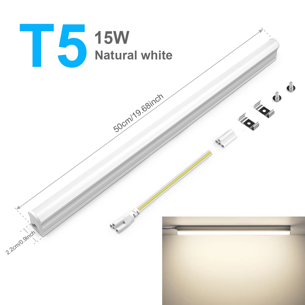 50CM T5 T8 Aluminum LED Light Tube 15W 25W LED Lamp Tube 220V For Desk Work Shop Garage Warehouse Kitchen Cabinet Lighting by MVEnergo