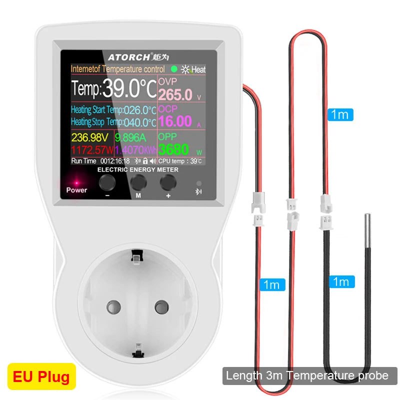 16A AC220V Tuya WIFI Digital Thermostat Socket Incubator Temperature Controller With Timer Switch Cooling Heating 3M NTC Sensor by MVEnergo