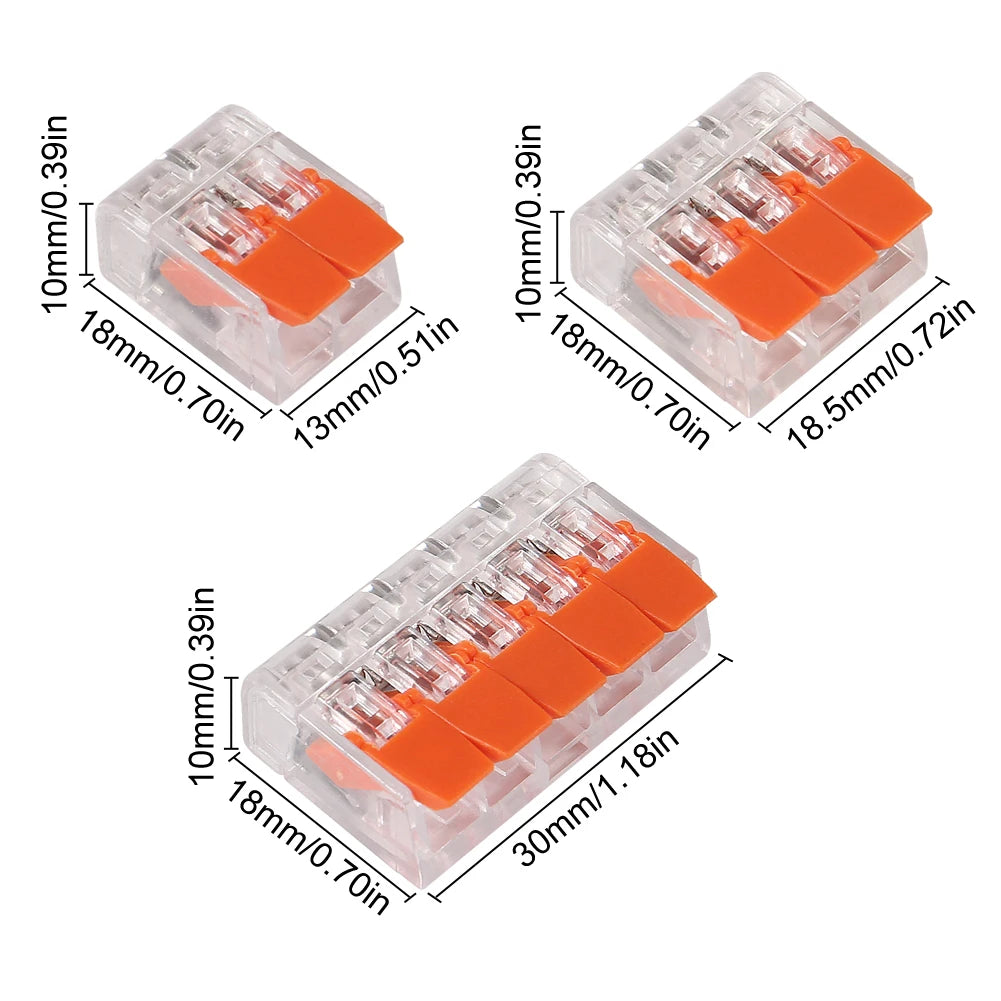 30PCS Lever Wire Connectors Kit 2/3/4/5 Port Electrical Quick Connect Push-in Compact Splicing Electrical Connectors for Wiring